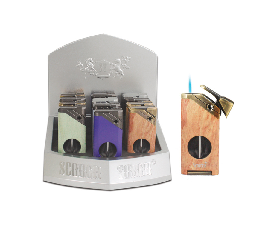 Scorch Torch - Assorted Side Slide w/ Cigar Cutter (12pcs)