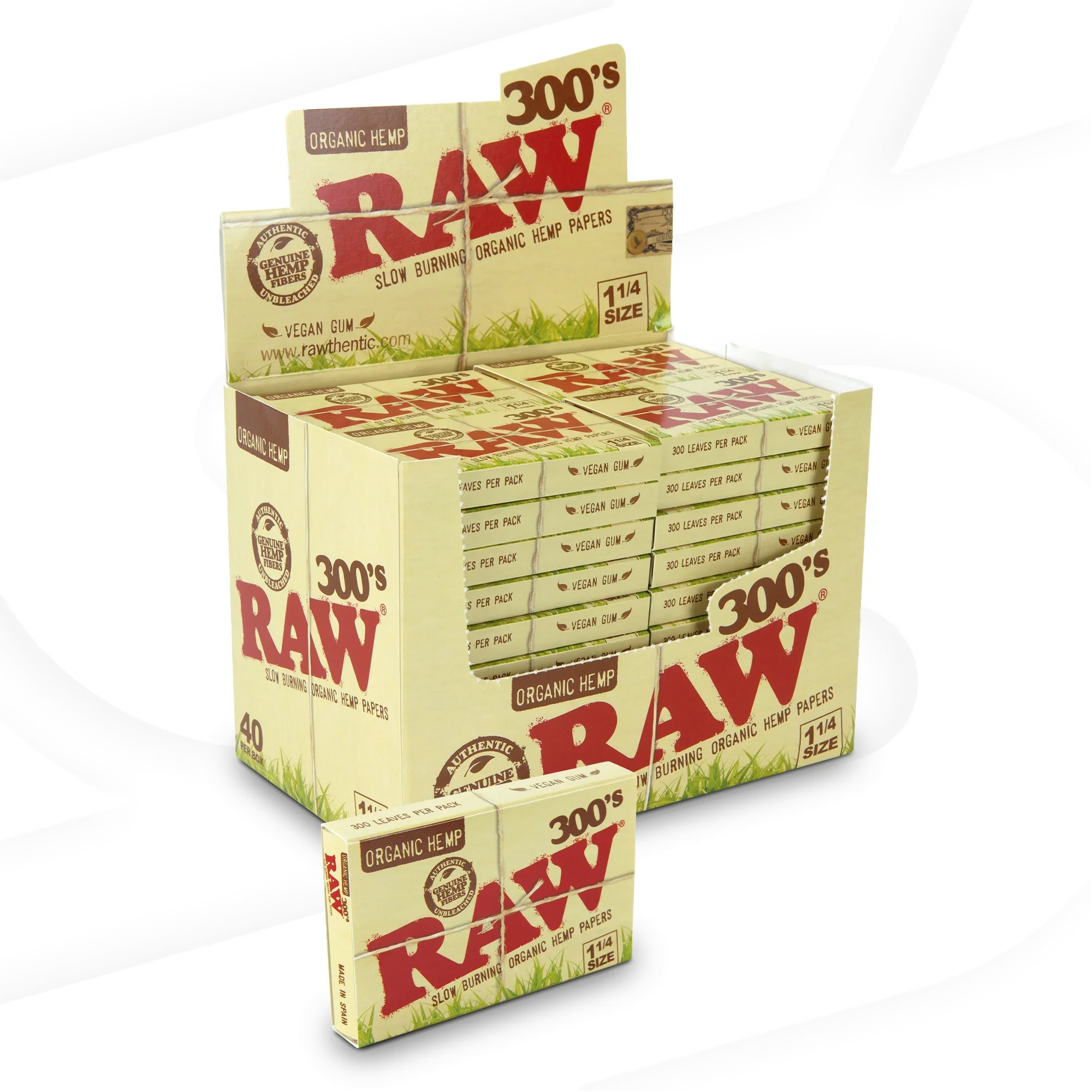 RAW - Organic 1 1/4 Papers 300s (20 packs)