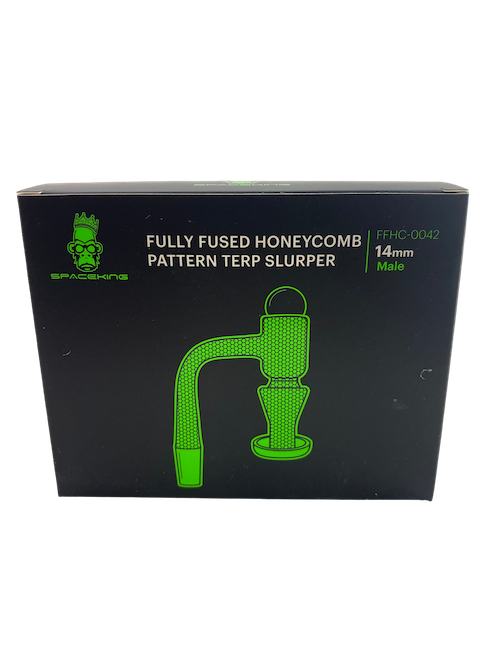 Space King Fully Fused Honeycomb Pattern Terp Slurper (Black / Green)