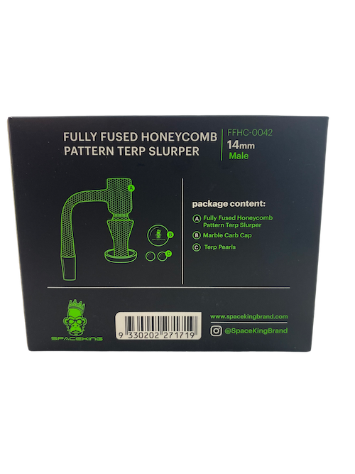 Space King Fully Fused Honeycomb Pattern Terp Slurper (Black / Green)