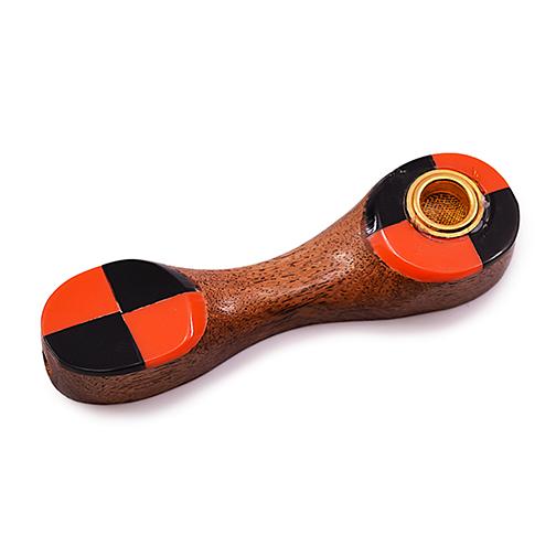 Mini Wooden Pipe - Checkers (3.5")