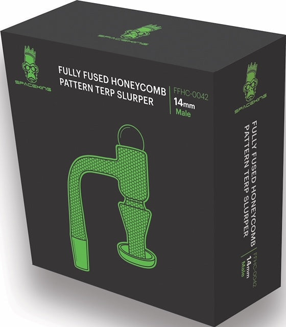 Space King Fully Fused Honeycomb Pattern Terp Slurper (Black / Green)