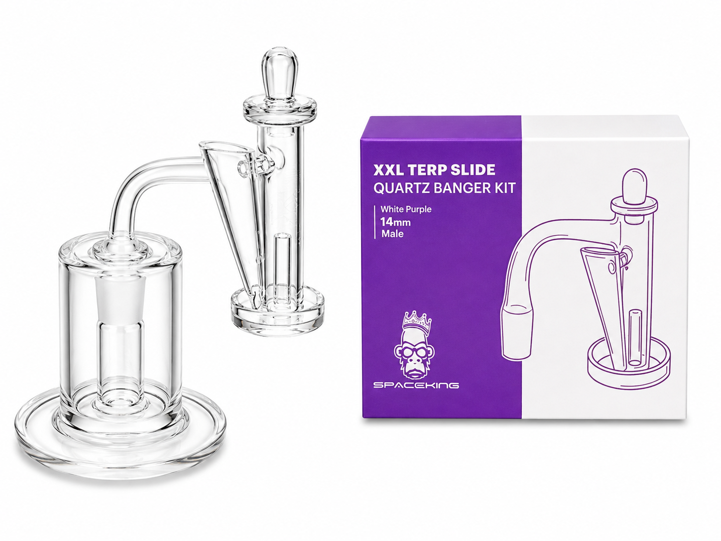 Space King XXL Terp Slide (White Purple)