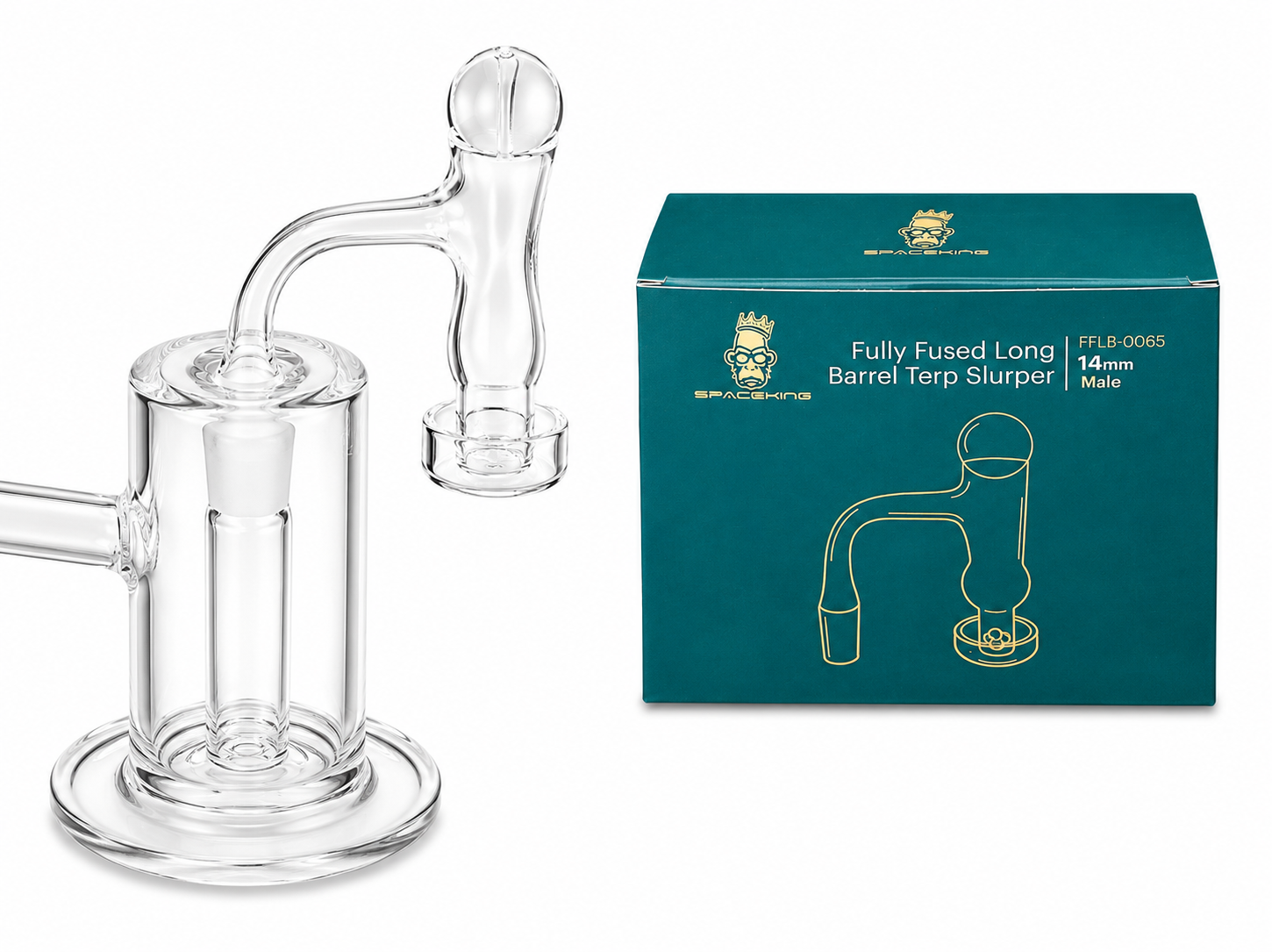 Space King Fully Fused Long Barrel Terp Slurper (Dark Green)