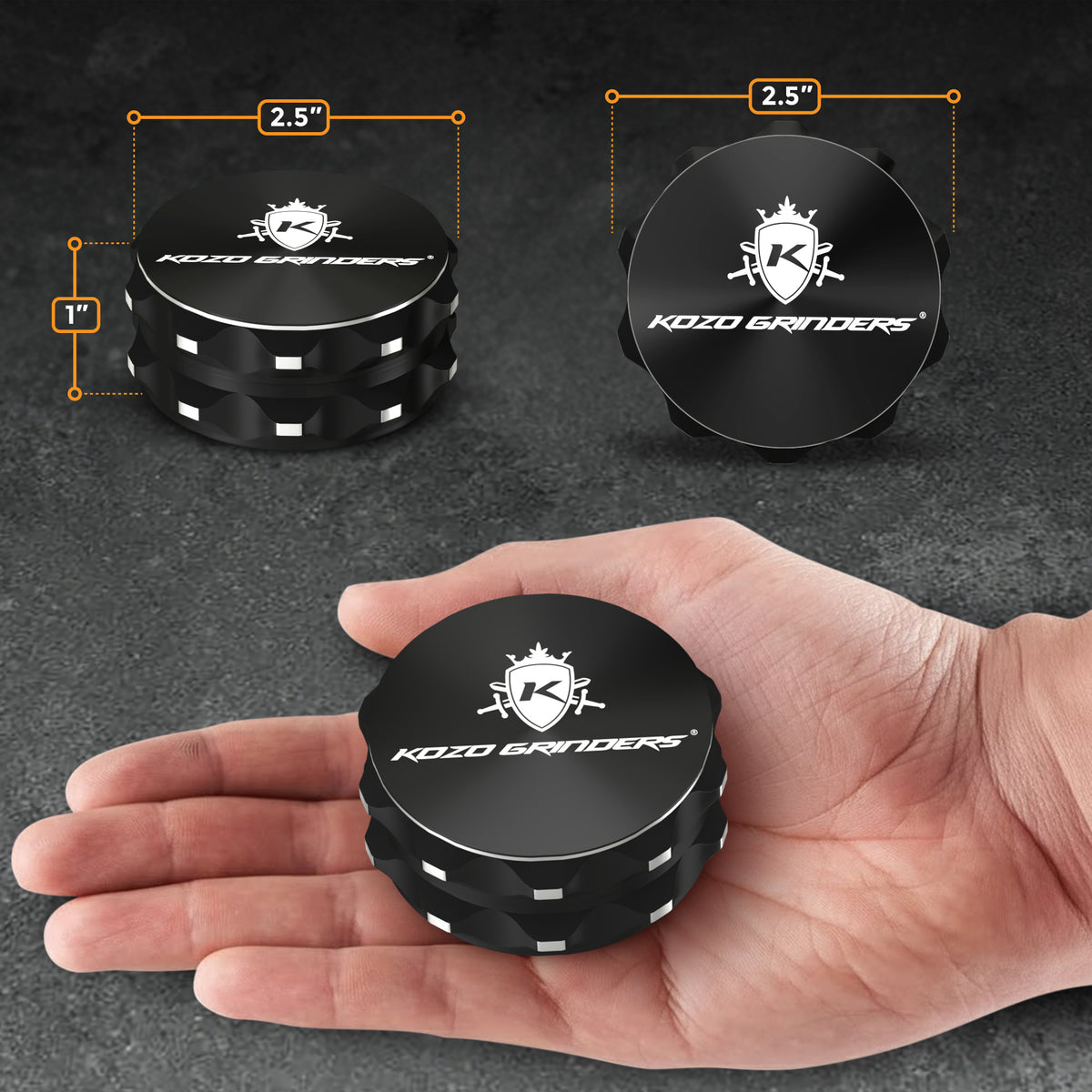 Kozo 2-Piece Non-Stick, Ceramic Coating 2.5" Aluminum Grinder