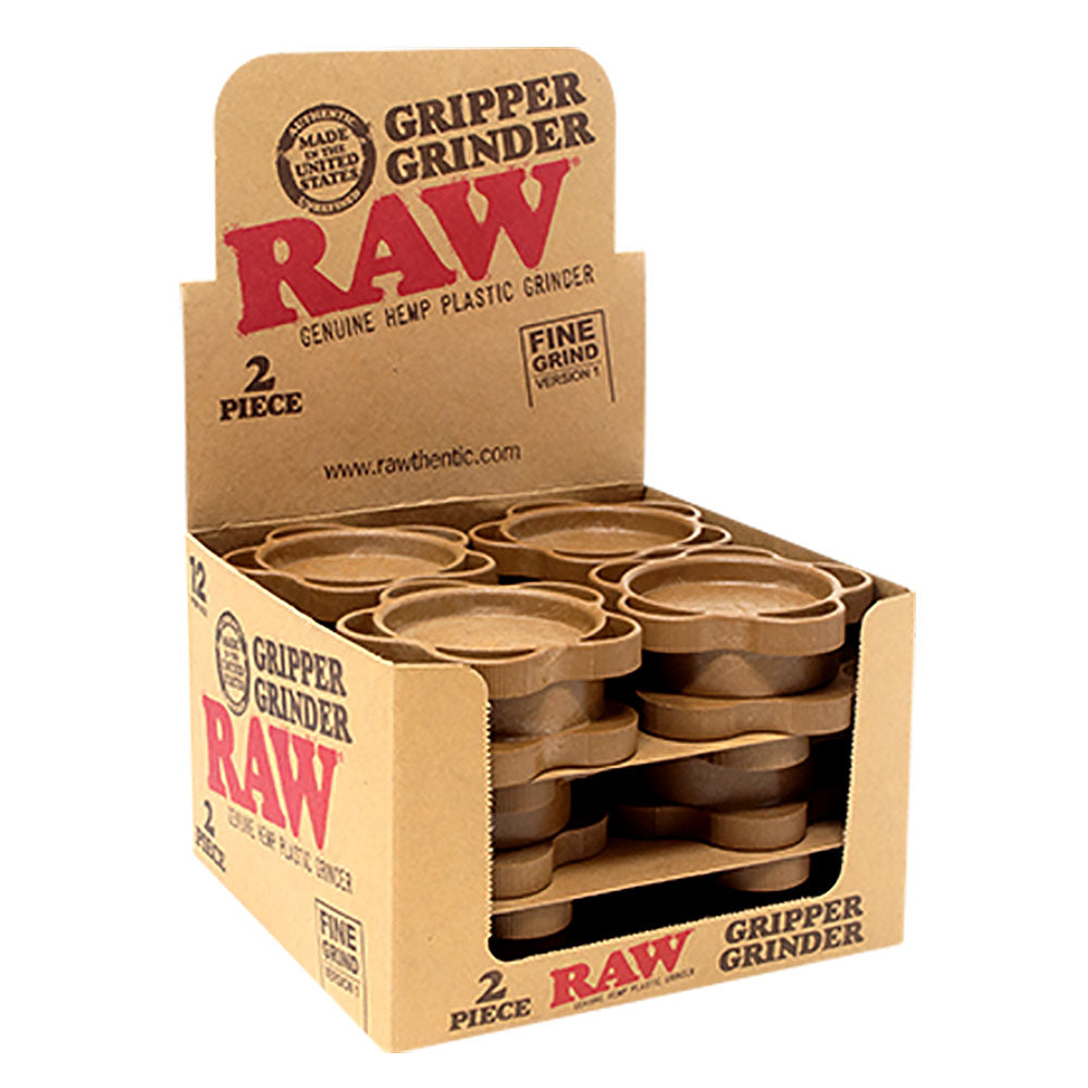 12PC DISP - RAW Gripper Grinder - 2pc/2.5"/Fine Grind V3, BDD Wholesale
