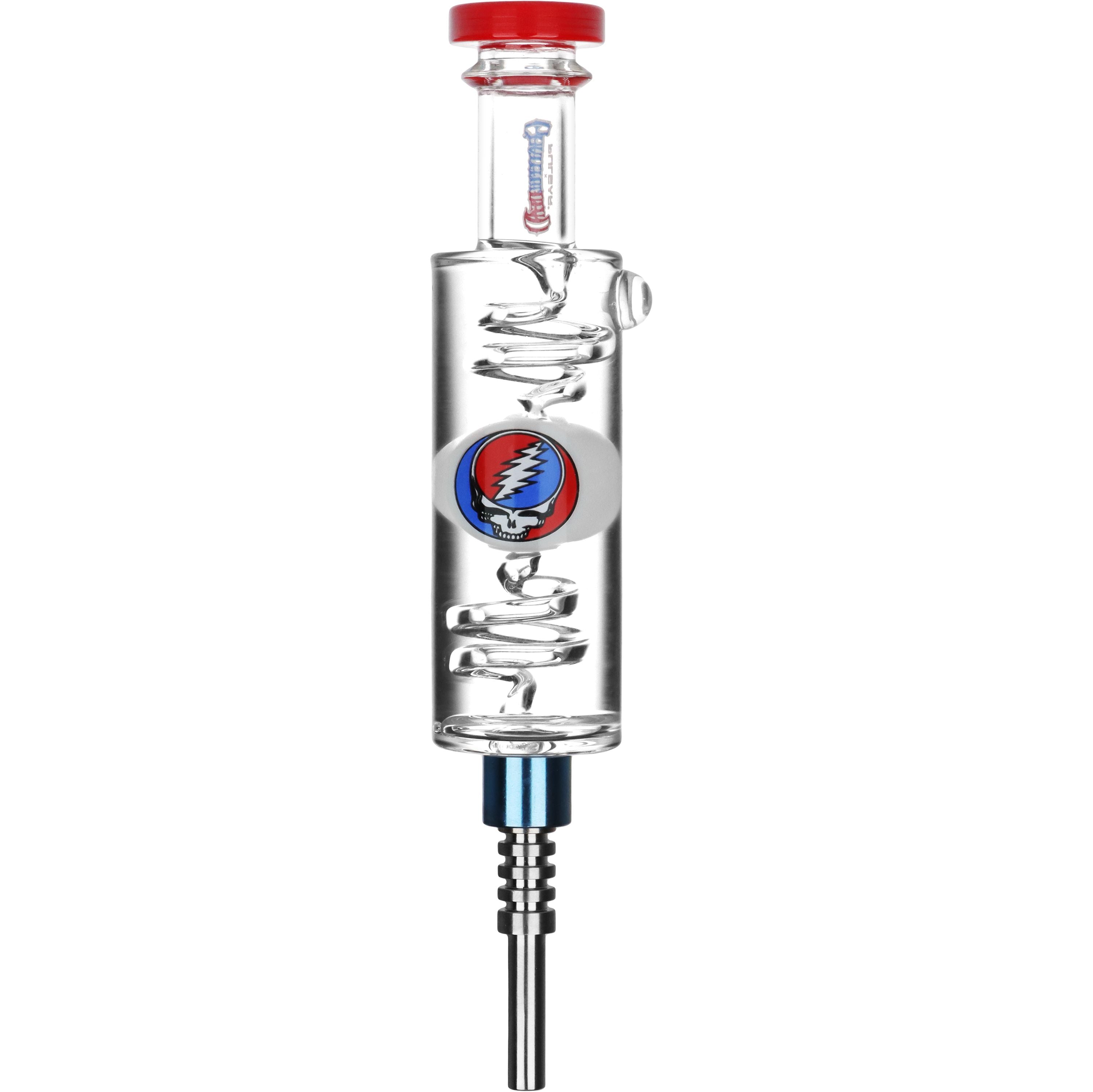 Grateful Dead x Pulsar Steal Your Face Glycerin Glass Dab Straw - 8.5", BDD Wholesale