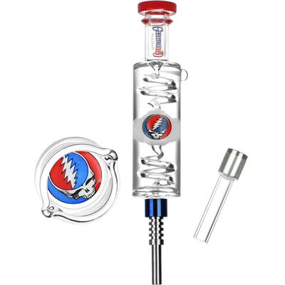 Grateful Dead Steal Your Face Glycerin Glass Dab Straw - 8.5"