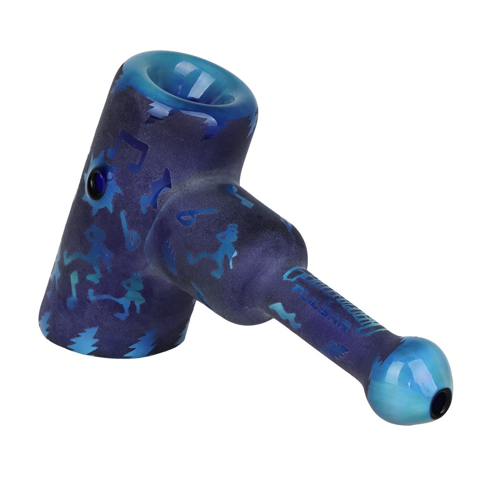 Grateful Dead x Pulsar Ethereal Music Etched Glass Hammer Bubbler - 5", BDD Wholesale