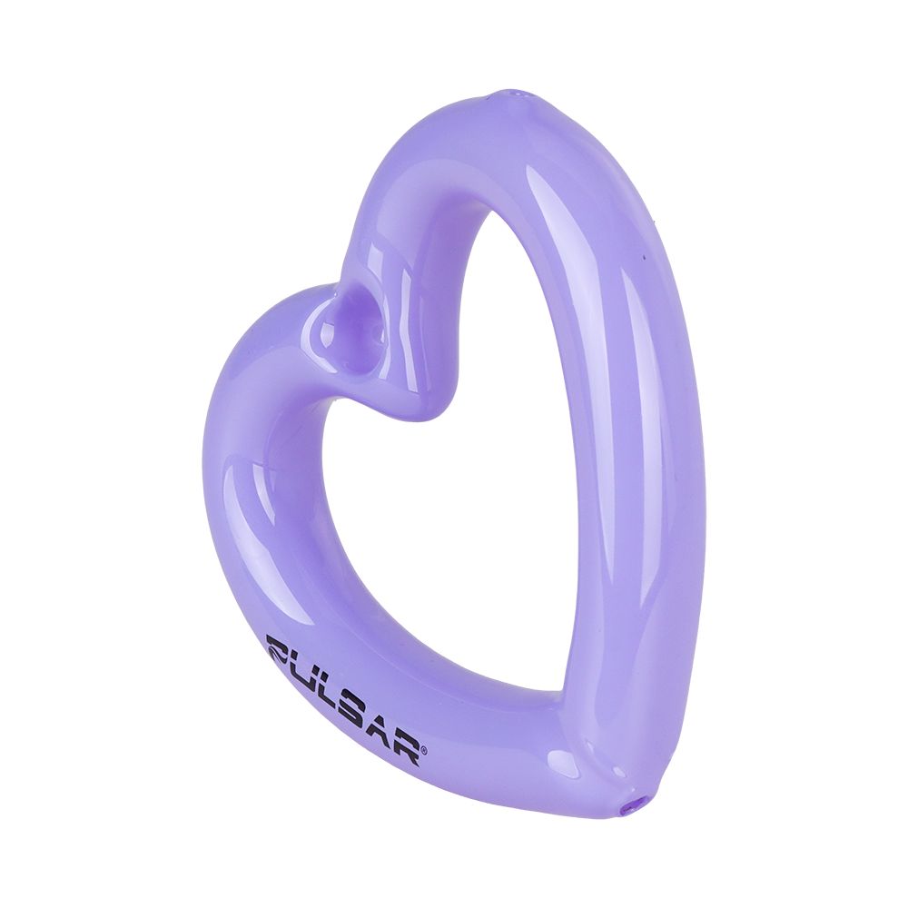 2PC SET - Pulsar Balloon Heart Glass Hand Pipe - 4.5" / Assorted Colors, BDD Wholesale