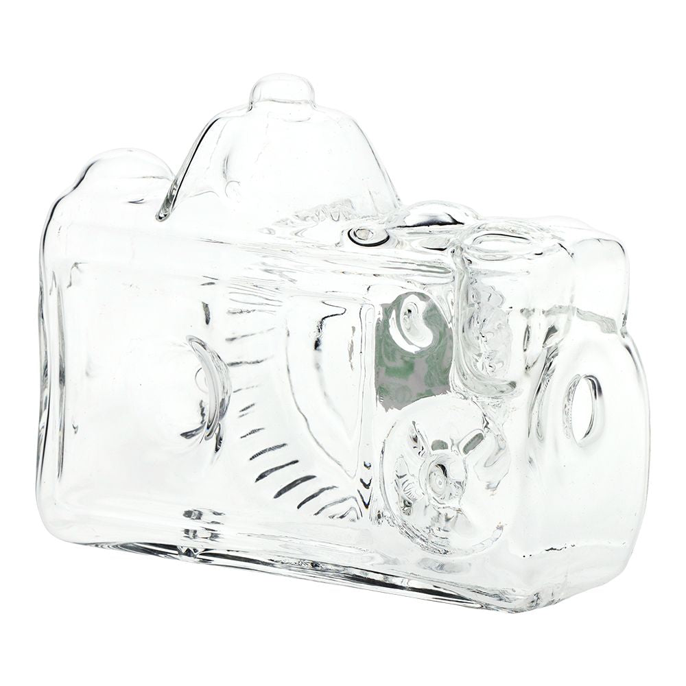 SeshGear Old School Camera Glass Hand Pipe - 3.75" / Clear, BDD Wholesale