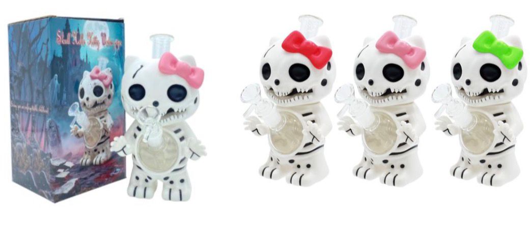 Glass Water Pipe - Bone Mew (12")