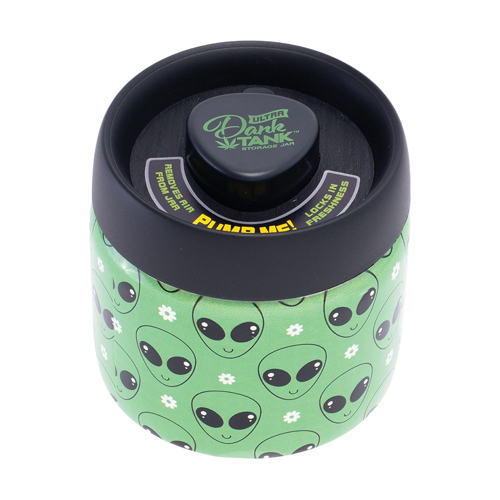 Fujima Dank Tank Vacuum Glass Jar - 4.2" / Green Alien, BDD Wholesale
