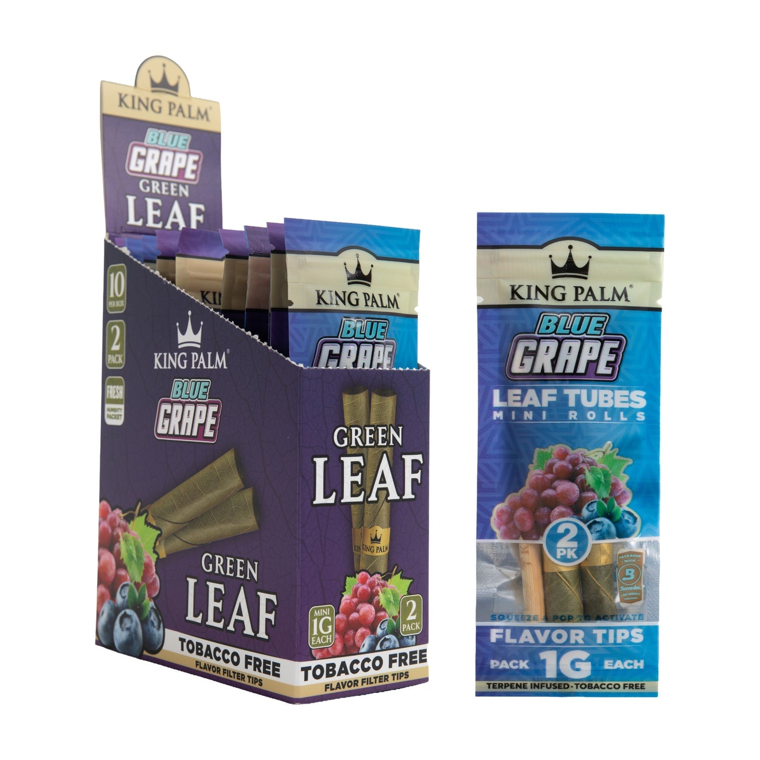 King Palm Flavored Mini Leaf Tubes – 2/Pack – 10-Count Display