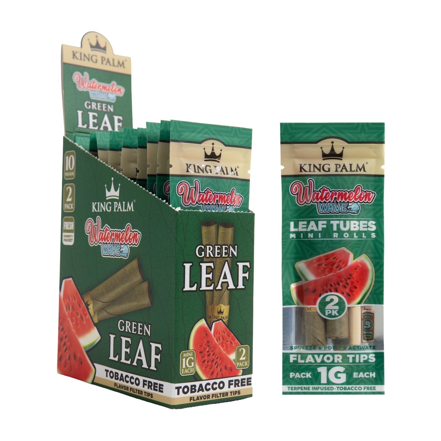 King Palm Flavored Mini Leaf Tubes – 2/Pack – 10-Count Display