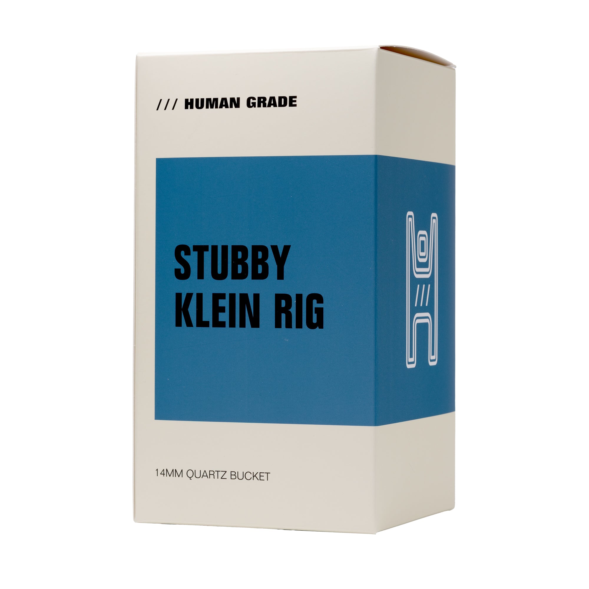 Human Grade Stubby Klein Glass Recycler Rig Water Pipe