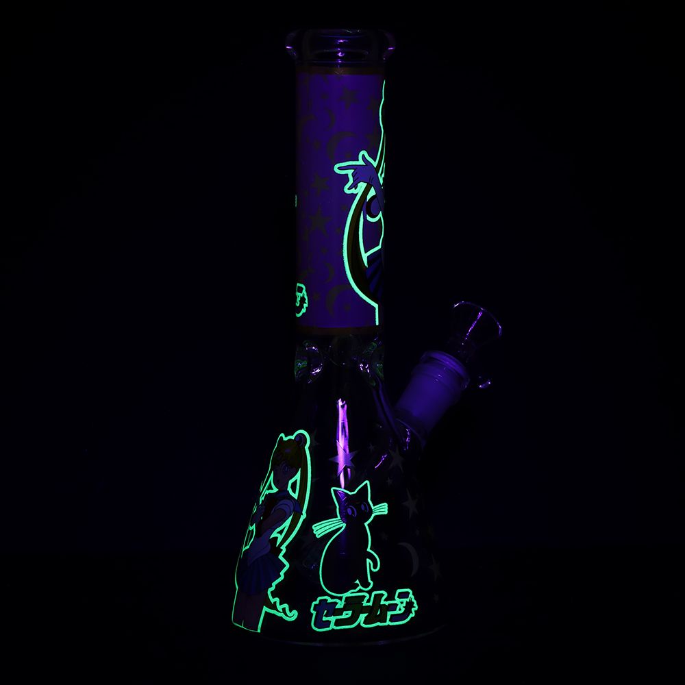 Japanese Animation Girl Beaker Glass Water Pipe - 10" / 14mm F, BDD Wholesale