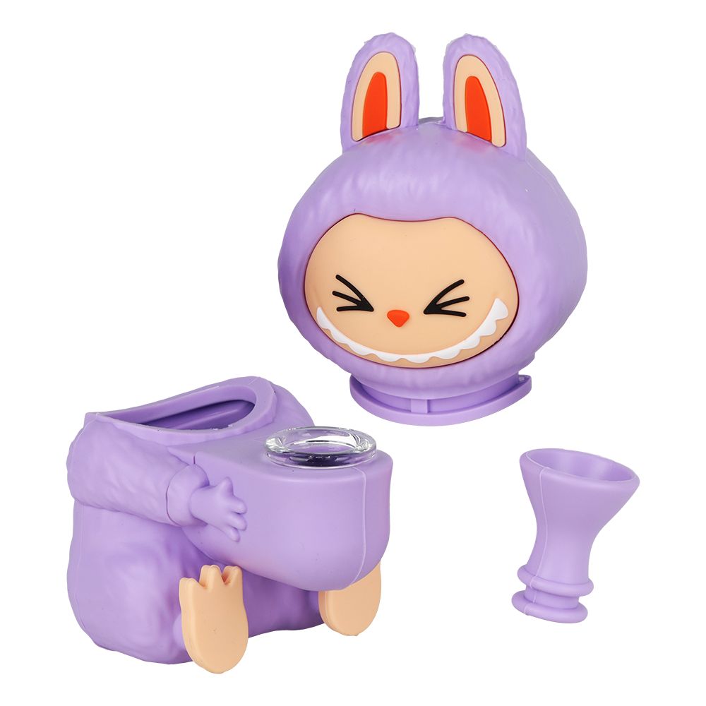 4CT BUNDLE - Funny Animal Silicone Water Pipe - 5.5" / Assorted Colors, BDD Wholesale