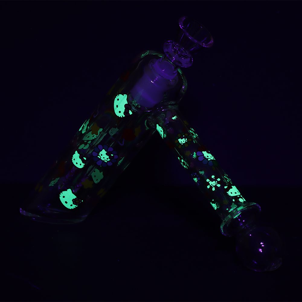 Happy Feels Kitty Glass Bubbler - 6" / 14mm F, BDD Wholesale