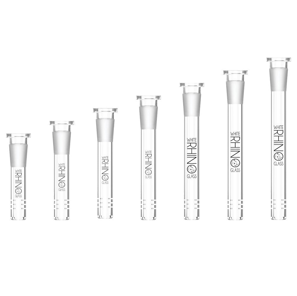 49PC DISP- White Rhino Glass Downstems- 19/14mm / Asst Sizes