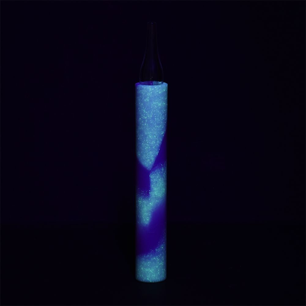 25CT DISPLAY - White Rhino Quartz Chillum To Straw - 5" / Glow In The Dark