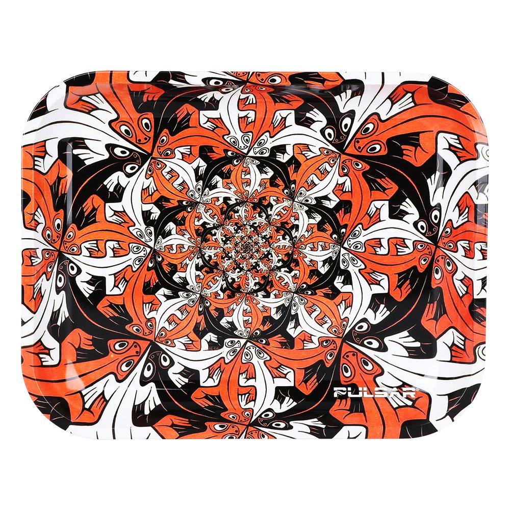 Pulsar Design Series Large Rolling Tray - Interlocking Lizards / 13"x11", BDD Wholesale