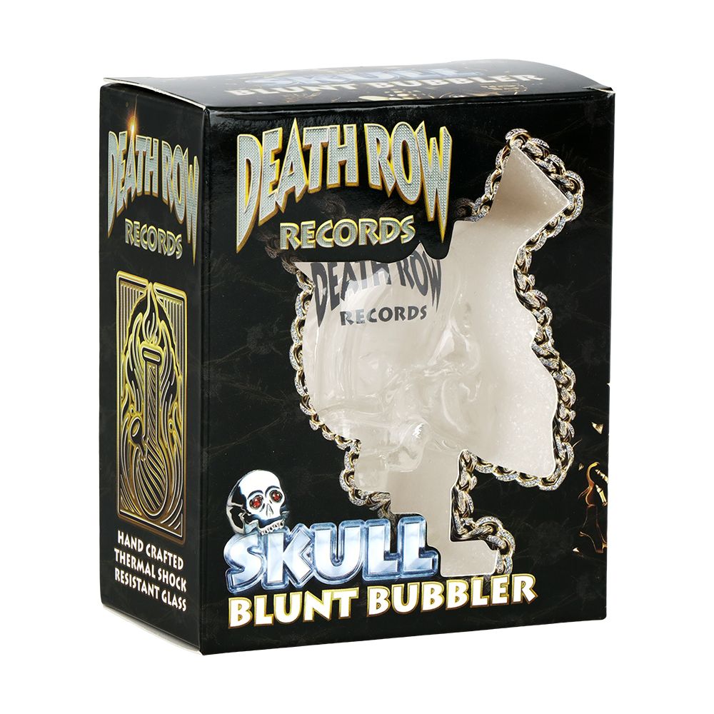 Death Row Records Skull Glass Blunt Bubbler | 2.75", BDD Wholesale