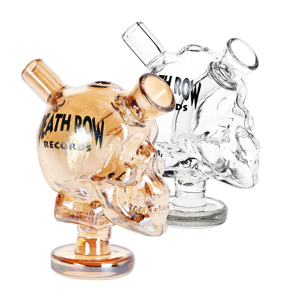 Death Row Records Skull Glass Blunt Bubbler | 2.75", BDD Wholesale