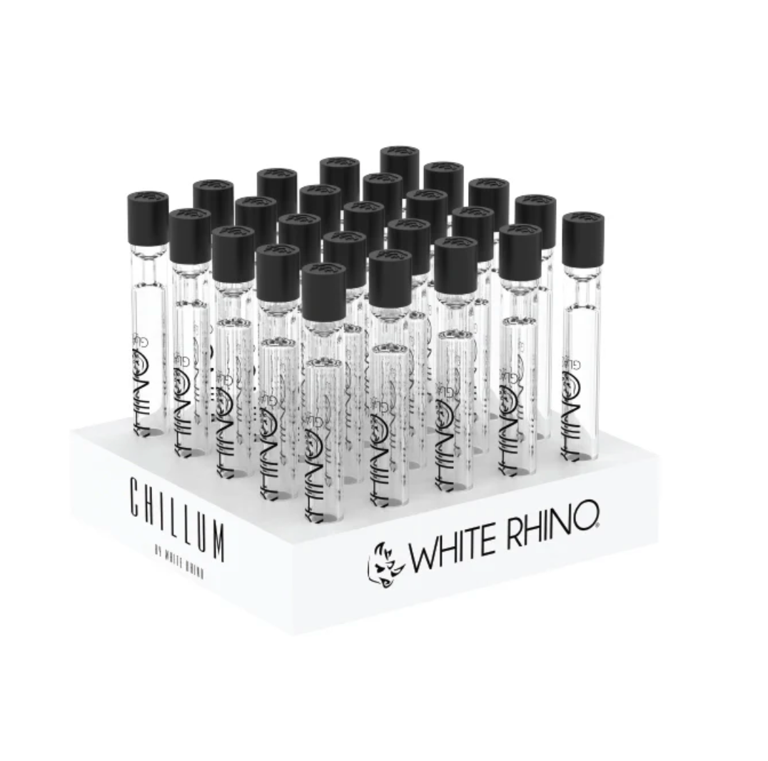 White Rhino - Premium Chillum With Silicone Cap (25ct)