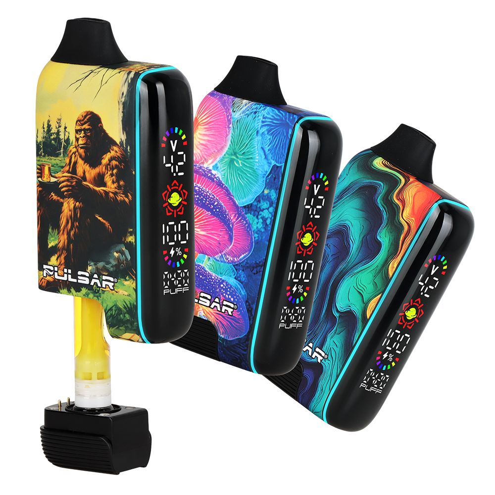 9CT DISPLAY - Pulsar 510 DL 5.0 LCD Screen Vape Bar Design Series - 1000mAh / Assorted Designs, BDD Wholesale