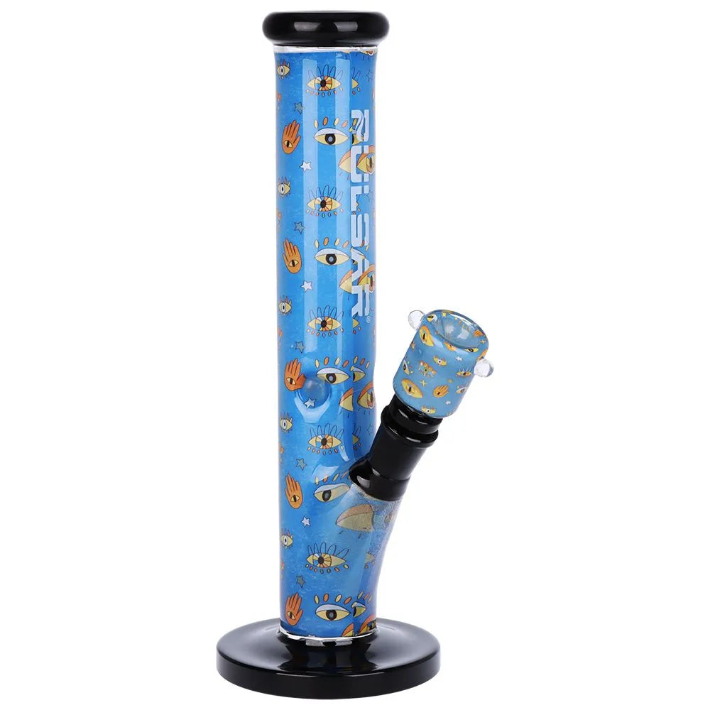 Pulsar Inside Print Straight Tube Glass Water Pipe | 11.25" | 14mm F, BDD Wholesale