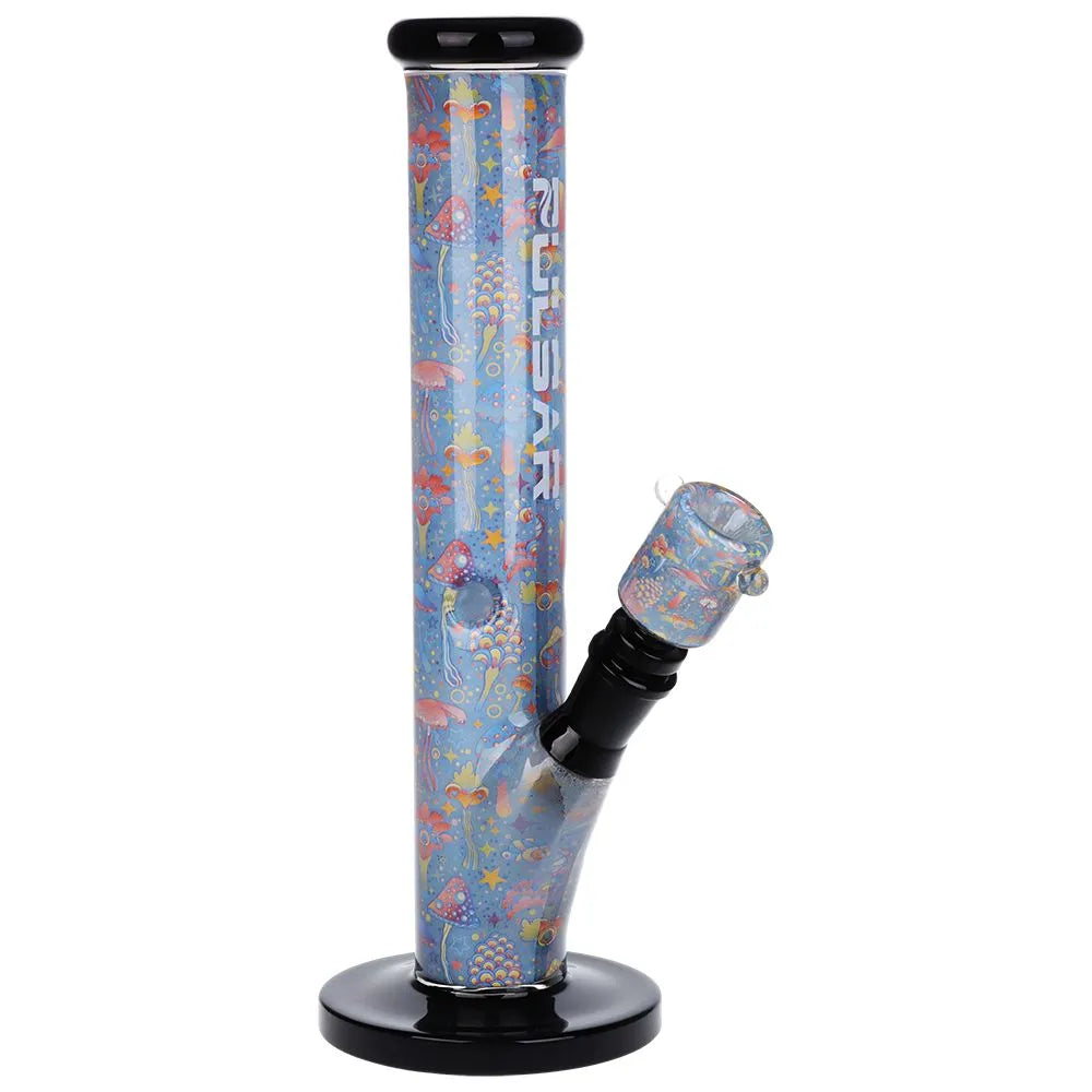 Pulsar Inside Print Straight Tube Glass Water Pipe | 11.25" | 14mm F, BDD Wholesale