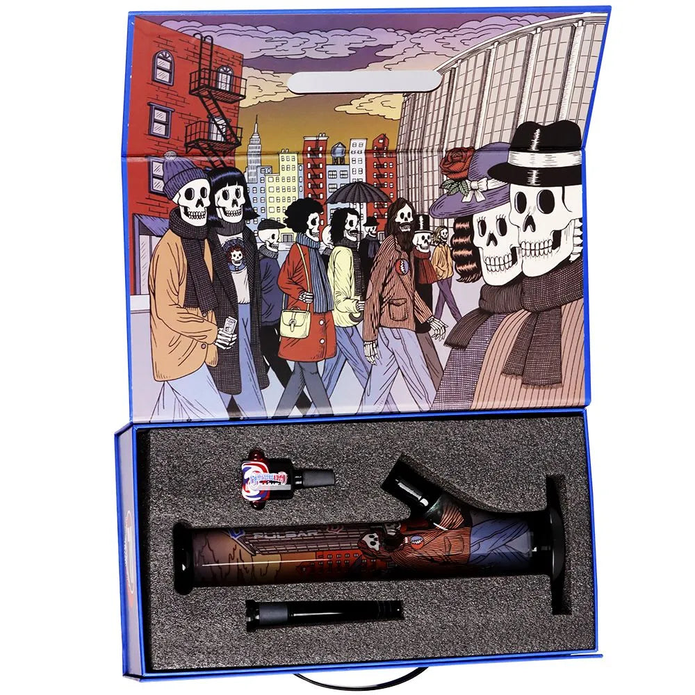 The Grateful Dead x Pulsar Inside Print Straight Tube Glass Water Pipe | 11.25" | 14mm F, BDD Wholesale