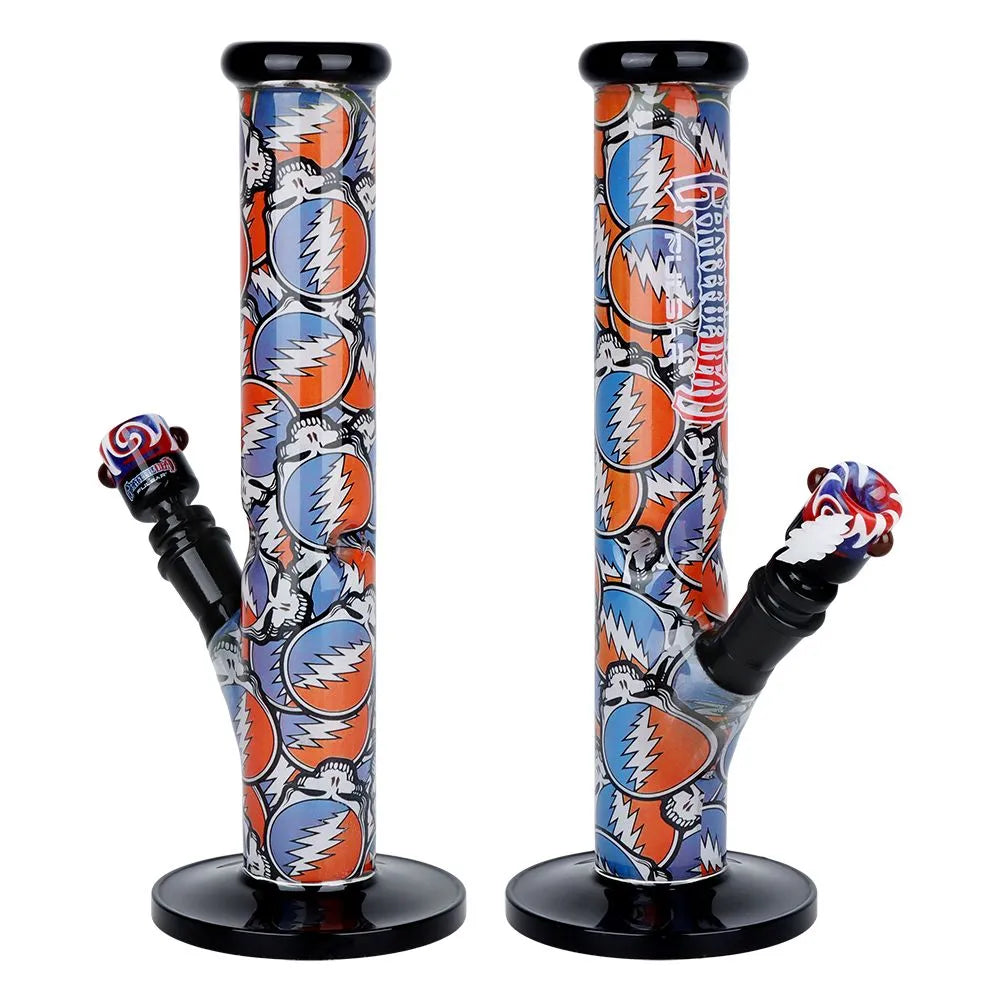The Grateful Dead x Pulsar Inside Print Straight Tube Glass Water Pipe | 11.25" | 14mm F, BDD Wholesale