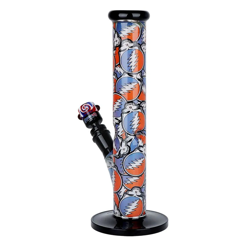 The Grateful Dead x Pulsar Inside Print Straight Tube Glass Water Pipe | 11.25" | 14mm F, BDD Wholesale