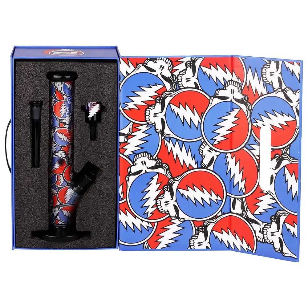 The Grateful Dead x Pulsar Inside Print Straight Tube Glass Water Pipe | 11.25" | 14mm F, BDD Wholesale