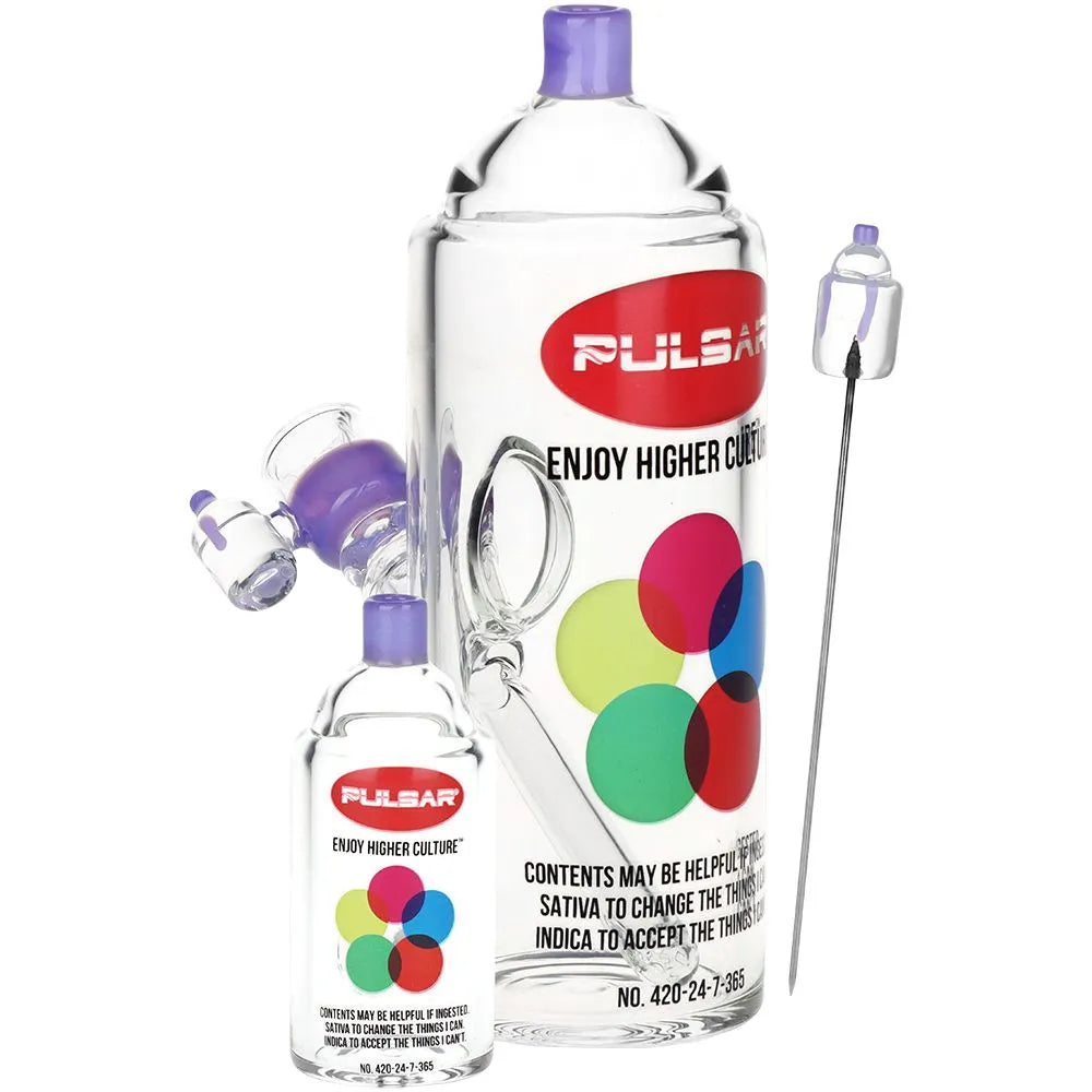 Pulsar Graffiti Series Spray Paint Glass Water Pipe Set / 7.5" / 14mm F, BDD Wholesale
