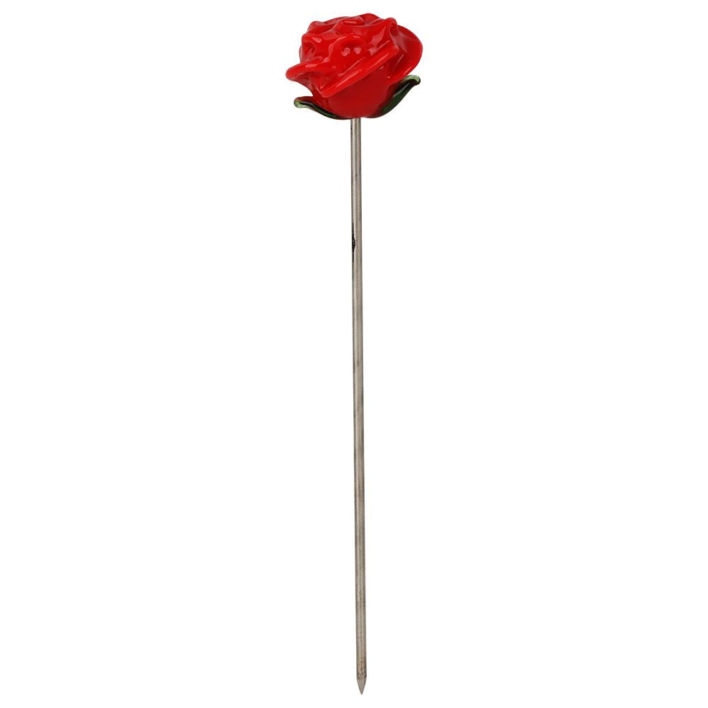 Pulsar Valentine's Hearts 'n' Roses Glass Herb Pipe Duo - 10" / 14mm F, BDD Wholesale