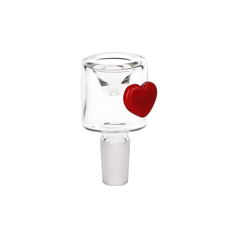Pulsar Cupids Heart Bubble Base Glass Water Pipe - 12" / 14mm F, BDD Wholesale