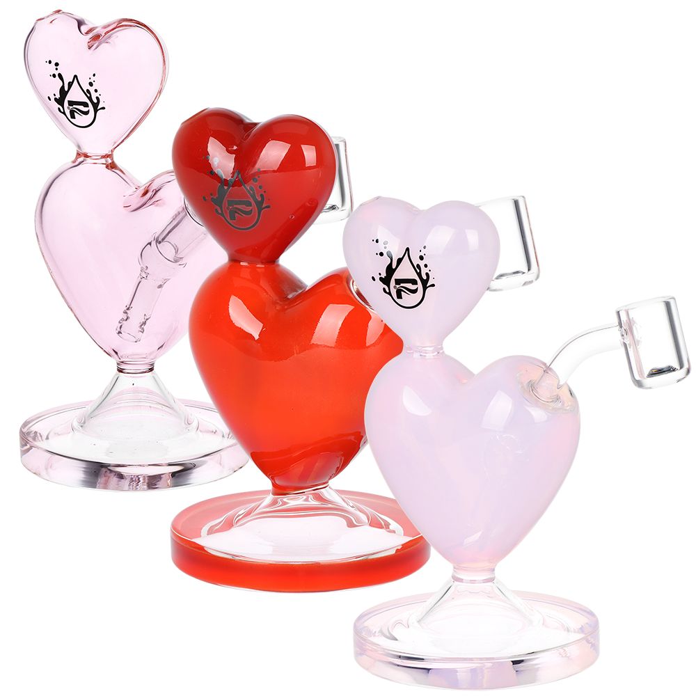 Pulsar Two-Hearted Glass Dab Rig | 6.5" | 14mm F, BDD Wholesale