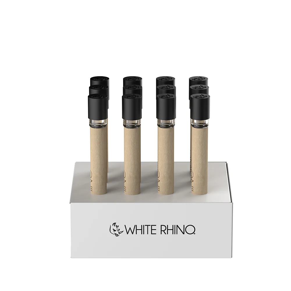 White Rhino - Premium Wood Chillum With Silicone Cap (12ct)