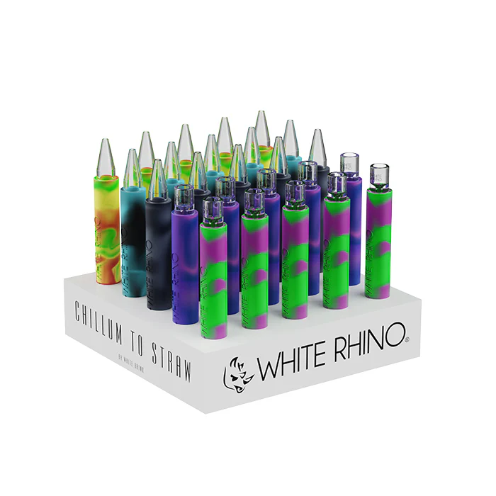 White Rhino - Premium Pyrex Chillum To Straw Original (25ct)