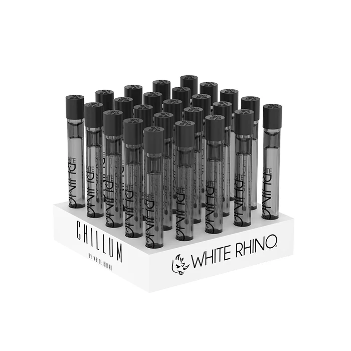White Rhino - Premium Smoked Chillum With Silicone Cap (25ct)