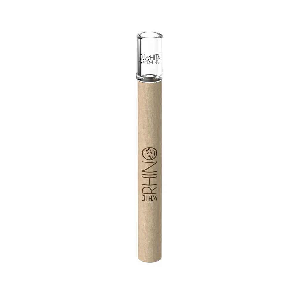 White Rhino - Premium Wood Chillum With Silicone Cap (12ct)