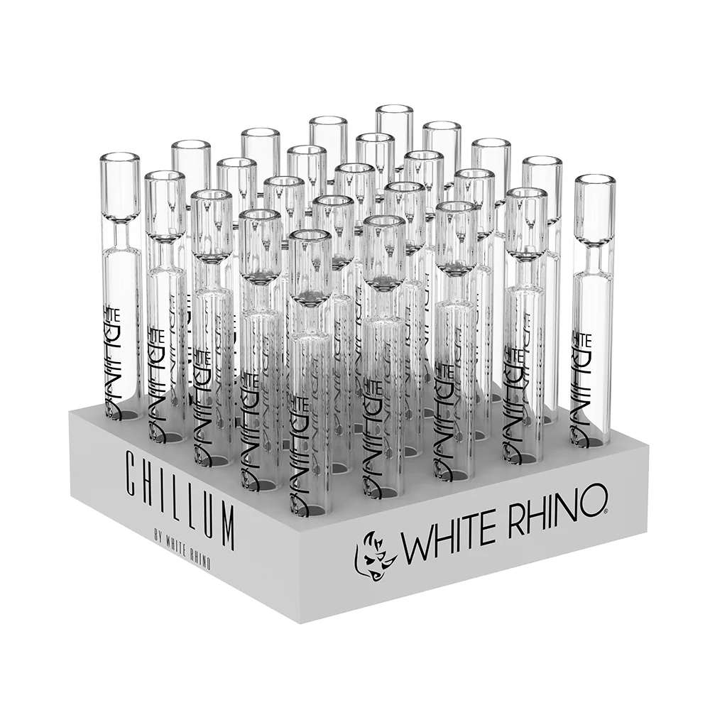 White Rhino - Premium Chillum With Silicone Cap (25ct)