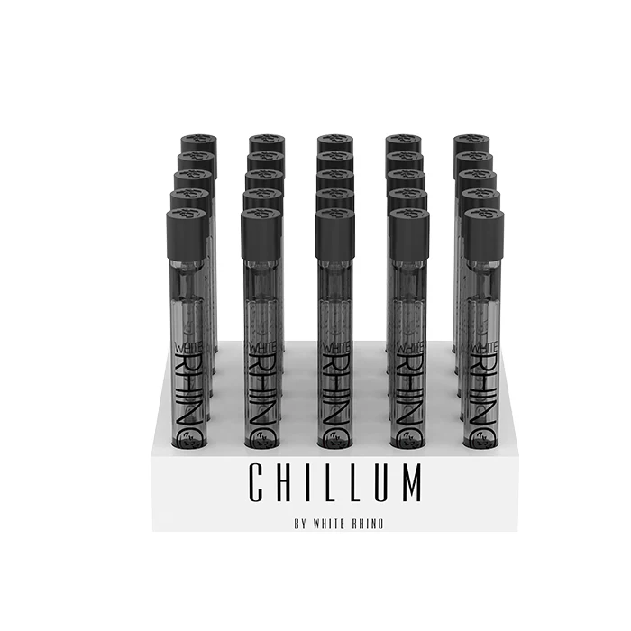 White Rhino - Premium Smoked Chillum With Silicone Cap (25ct)