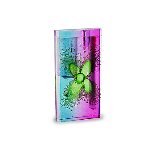 Handmade Acrylic Dugout w/ One Hitter - Rainbow Flower