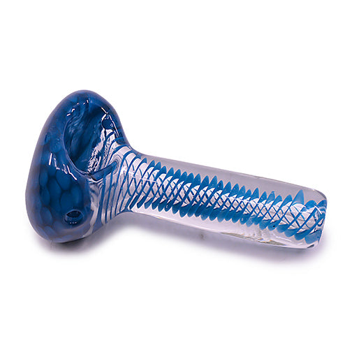 Glass Hand Pipe - Blue Dual Wall (3.5")