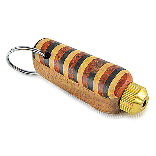 Laminated Wood Keychain Pipe w/ Brass Chamber