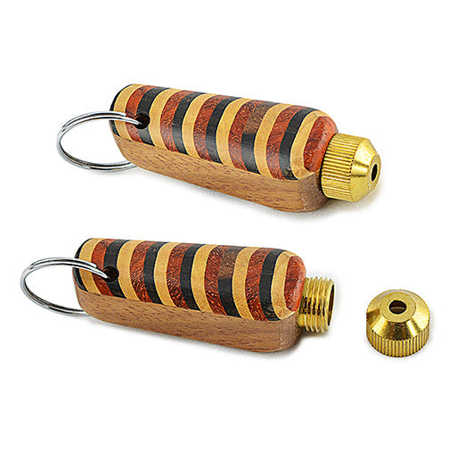 Laminated Wood Keychain Pipe w/ Brass Chamber